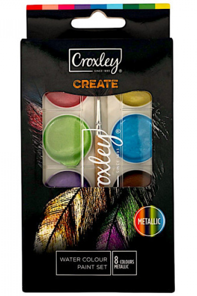 8 Metallic Colour Paint Set